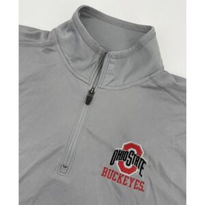 Ohio State Buckeyes 1/4 Zip Jacket Mens Large Gray OSU College Lightweight QZip